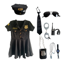 Lade das Bild in den Galerie-Viewer, Kostüm Kinderkostüm Polizei Luxus Polizei Offizier Kleid Set, M