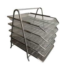 Lade das Bild in den Galerie-Viewer, Relaxdays Dokumentenablage, Papierablage für A4 Formate, 4 Fächer, 37,5x30x35cm