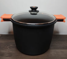 Lade das Bild in den Galerie-Viewer, Topf, hoher Kochtopf, druckgegossenem Aluminium mit Deckel aus Glas, BRA,ø 28 cm