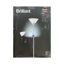 Lade das Bild in den Galerie-Viewer, Lampe Deckenfluter Lesearm BRILLIANT Spari silber/weiß, 180cm
