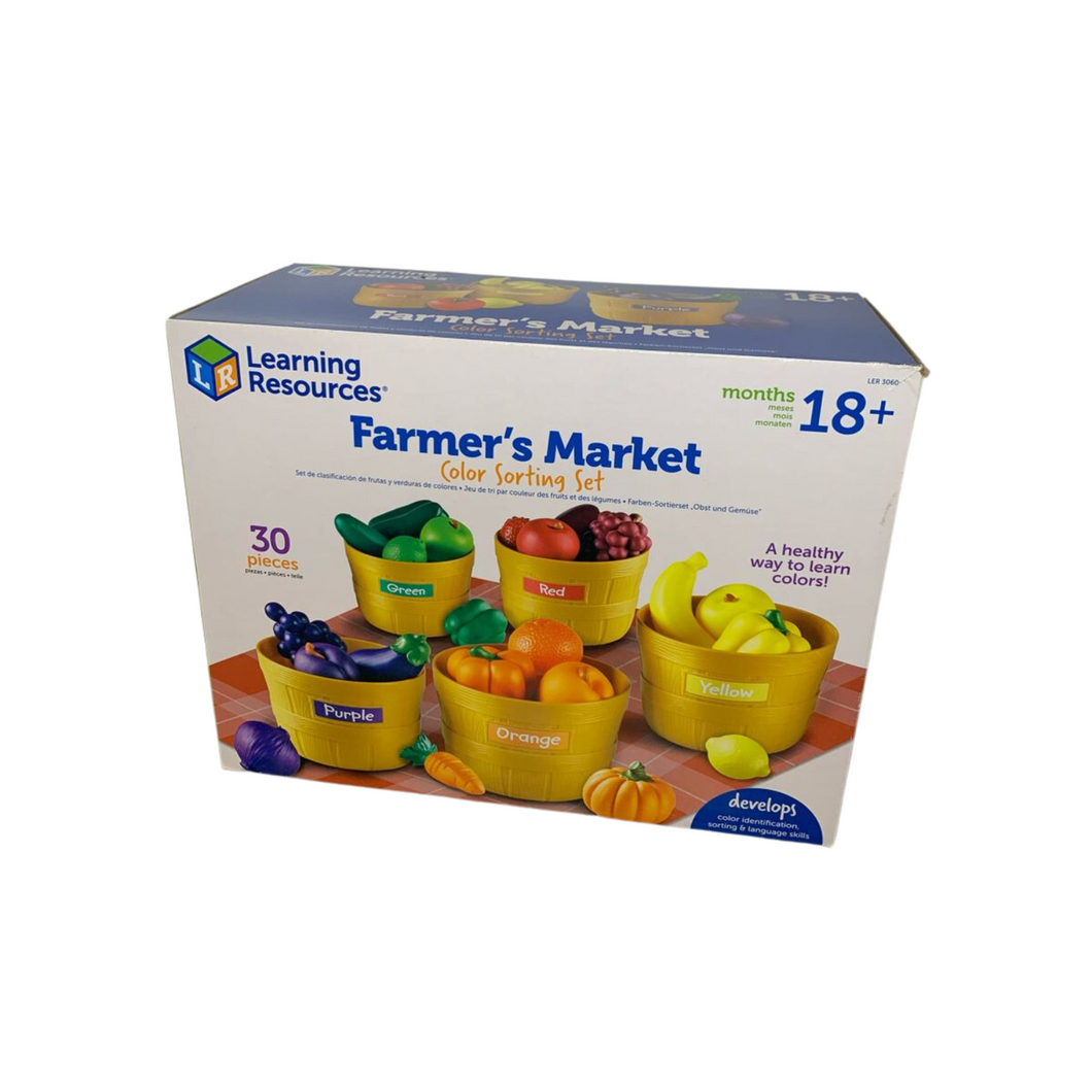 Farbsortierset Bauernmarkt, Obst und Gemüse, Lernspielzeug