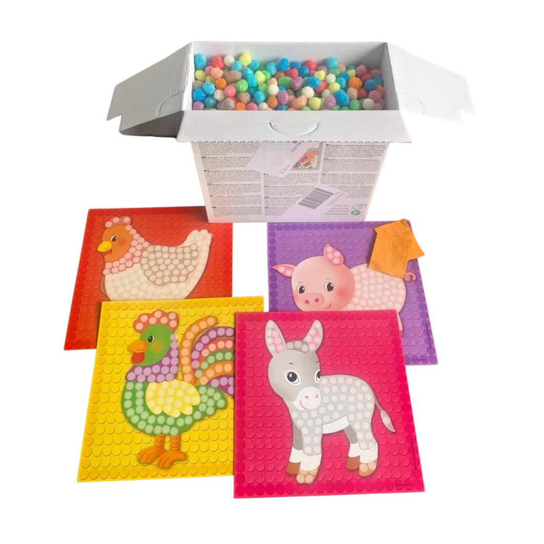 Playmais MOSAIC Little Farm Kreativ-Set zum Basteln für Kinder, Klebebilder