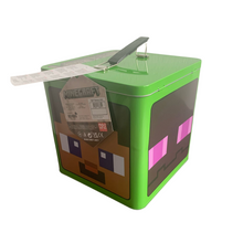 Lade das Bild in den Galerie-Viewer, Minecraft Keksdose Metall, große Blechdose mit Deckel
