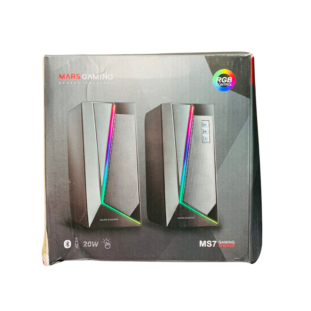 Mars Gaming MS7, RGB Lautsprecher, Bluethooth 5.0+Jack 3.5, DSP Sound 20W, Schwarz