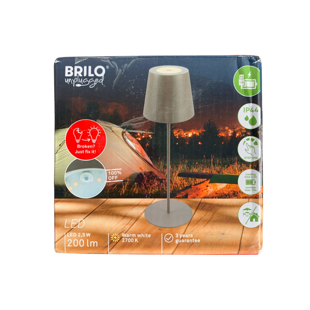 BRILO LED Tischlampe Lampe kabellos mit Touch, dimmbar in Stufen