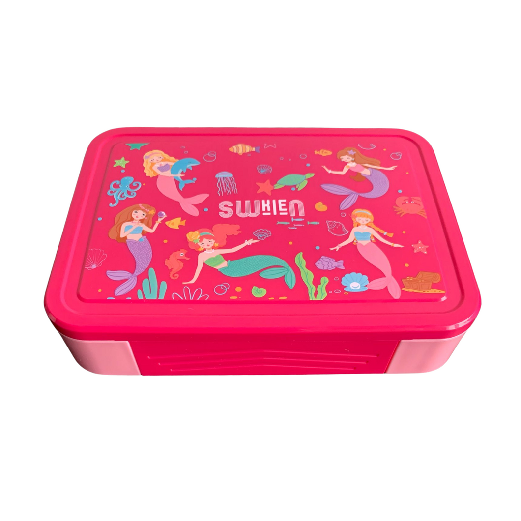Brotdose Kinder mit Fächern, 1300ml Bento Box Kinder Lunchbox mit Besteck