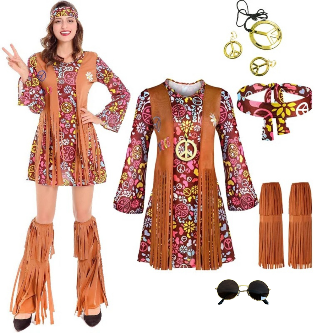 Kostüm Kleid Hippie 2XL