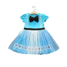 Lade das Bild in den Galerie-Viewer, Kostüm Kinderkostüm Alice im Wunderland, Kleid mit Schleife, 110
