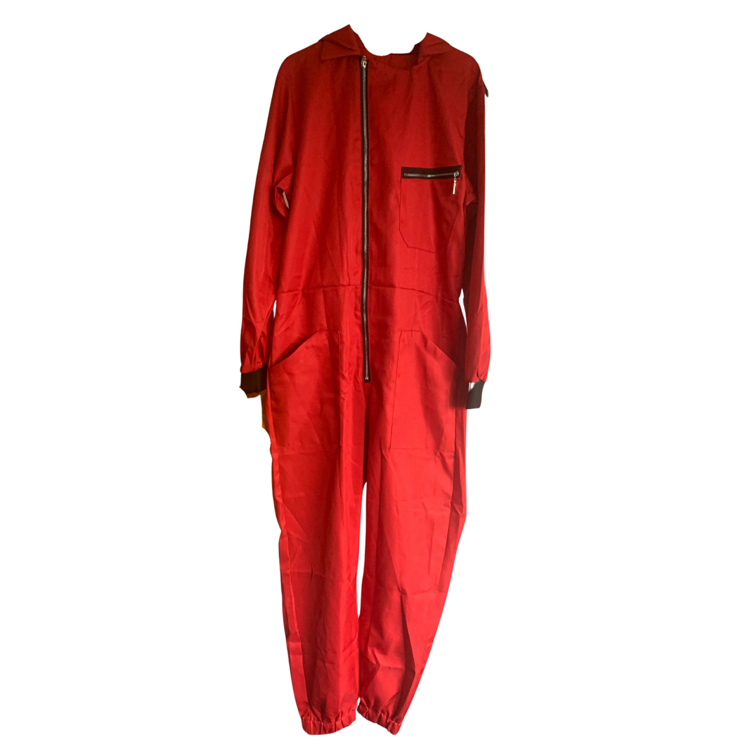 Kostüm Bankräuber Roter Overall Fairycos, S