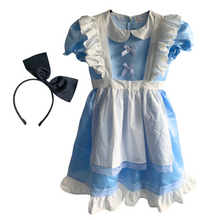 Lade das Bild in den Galerie-Viewer, Kostüm Kinderkostüm Kleid Alice mit Haarreif Blau, ReliBeauty, 150
