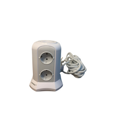 Lade das Bild in den Galerie-Viewer, Steckdosenleiste mit USB C, TOPREK 8 Fach Mehrfachsteckdose Tower mit 2 USB A &amp; 2 USB C(USB-C1 20W PD3.0 Schnellladegerät), 4000W/16A Steckerleiste mit 5M Kabel &amp; Schalter für Zuhause, Büro (Weiß)
