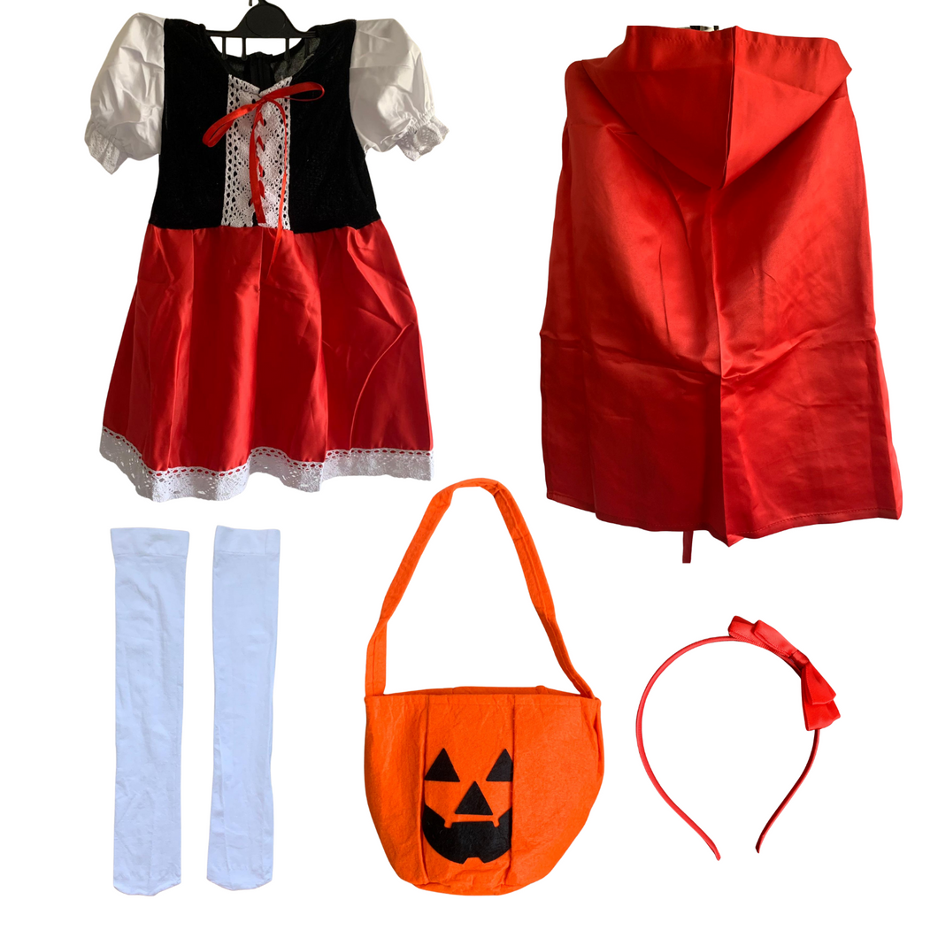 Kostüm Rotkäppchen Kleid mit Umhang mit Kapuze, Lito Angels