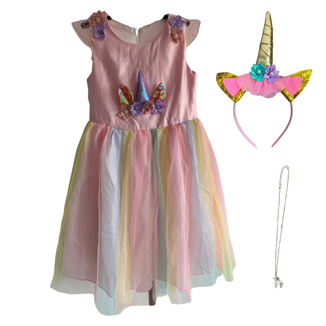 Kleid Mädchen Prinzessin Kleid, Einhorn Cosplay, URAQT, 150