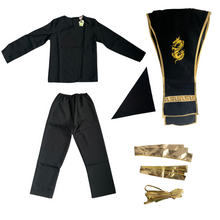 Lade das Bild in den Galerie-Viewer, Kinder Kinderkostüm Black Ninja Power Samurai, 10-12 Jahre
