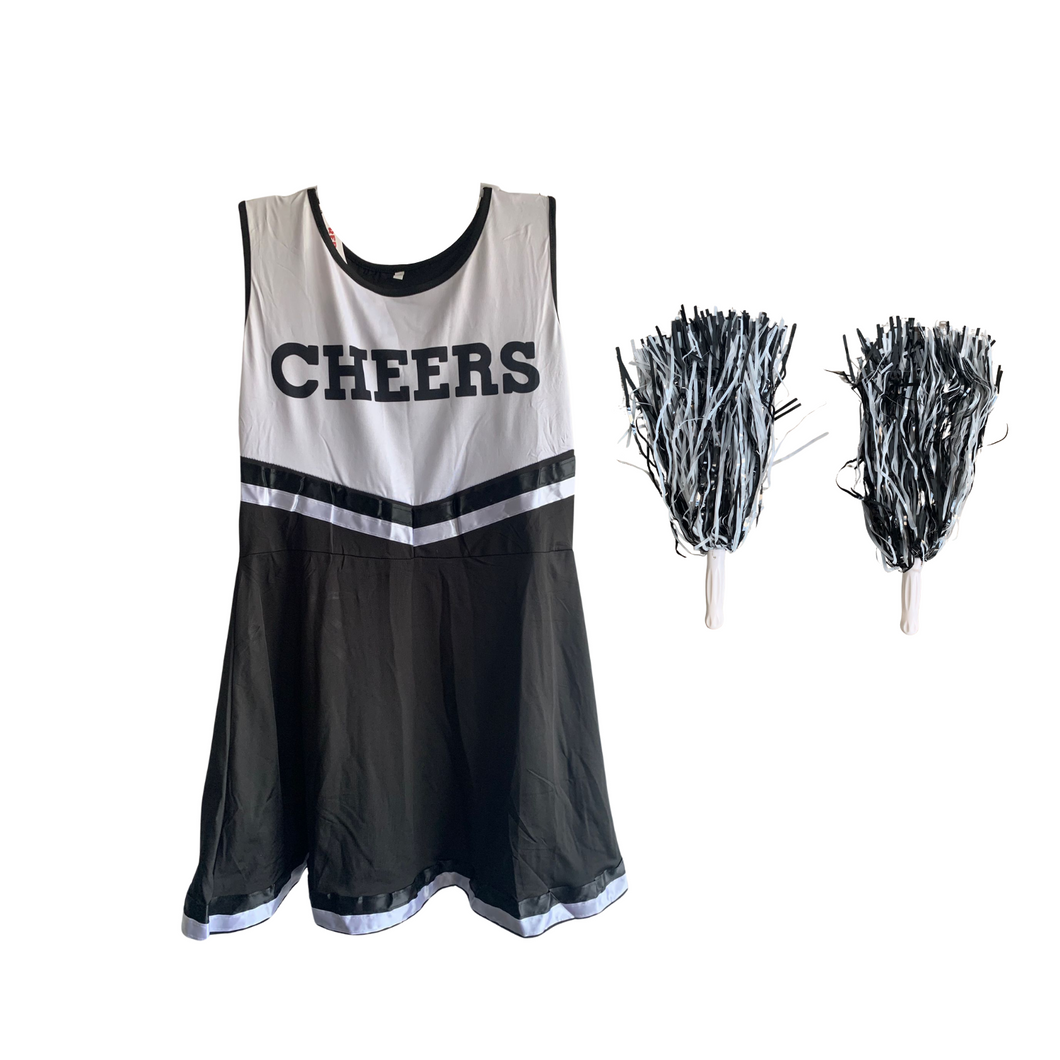 Kostüm Cheerleaderkostüm mit Cheerleader Pompoms, M