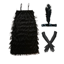Lade das Bild in den Galerie-Viewer, Kostüm Kleid 20er Flapper, Flapperkleid, Great Gatsby Accessoires
