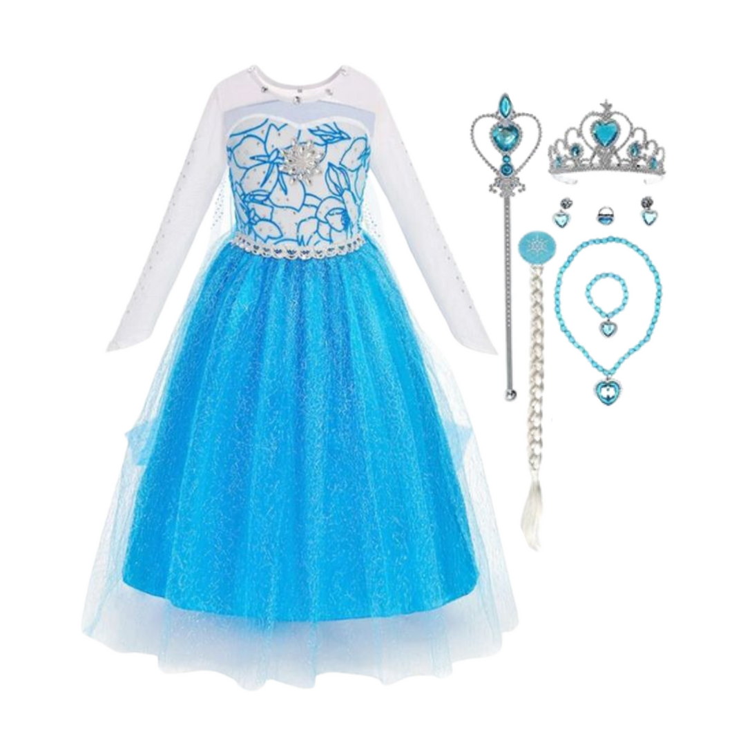Kostüm Kinderkostüm Prinzessin Kleid, Eiskönigin Elsa, 150