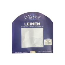 Lade das Bild in den Galerie-Viewer, Tischdecke Stoff Damast Leinen-Optik Jacquard mit Fleckschutz oval 160x220 cm, weiß
