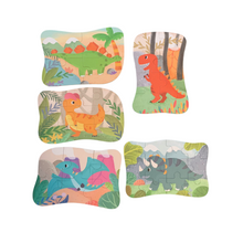Lade das Bild in den Galerie-Viewer, Puzzle BBLIKE Kinderpuzzle, Dinosaurier, 5 Bilder Puzzles
