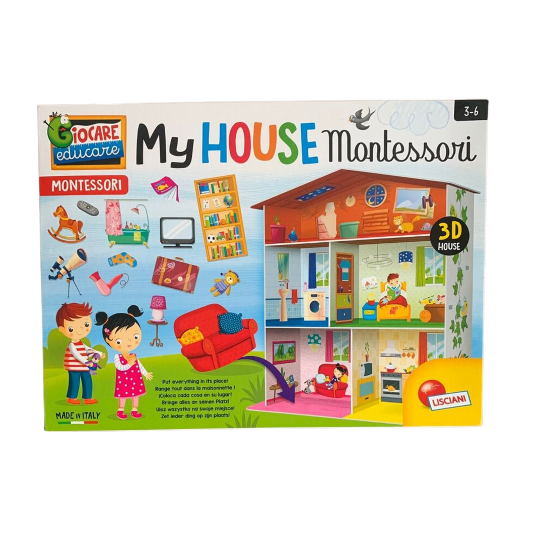 Montessori-Puzzle, Spielzeug, Sinnesspielzeug für Kinder,My House