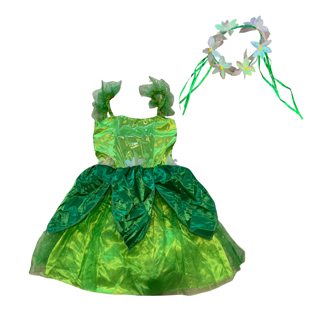 Kostüm Kinderkostüm Tinkerbell Grüne Fee Kleid, XL