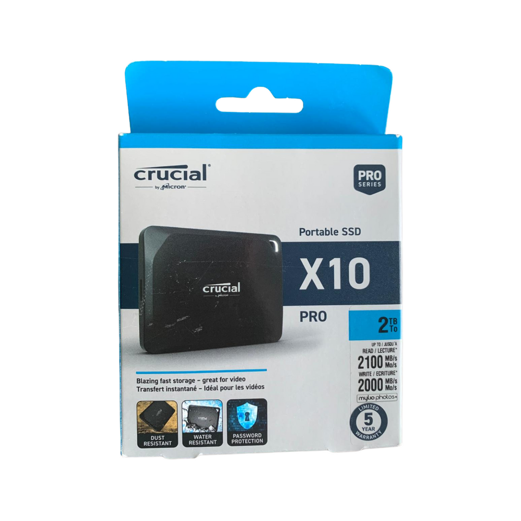 Crucial X10 2TB Externe SSD Festplatte, Portable SSD für Mac, PC, Smartphone