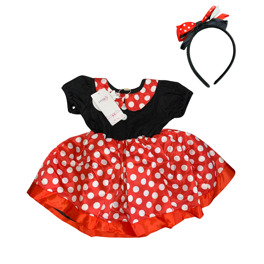 Kostüm Kinderkostüm Baby Minnie Maus, Kleid Mouse, 100