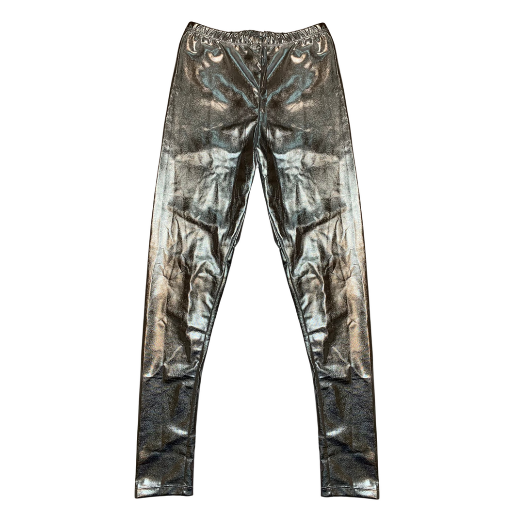Leggings Glance, für Damen, Silber, Mottoparty, 70er, M