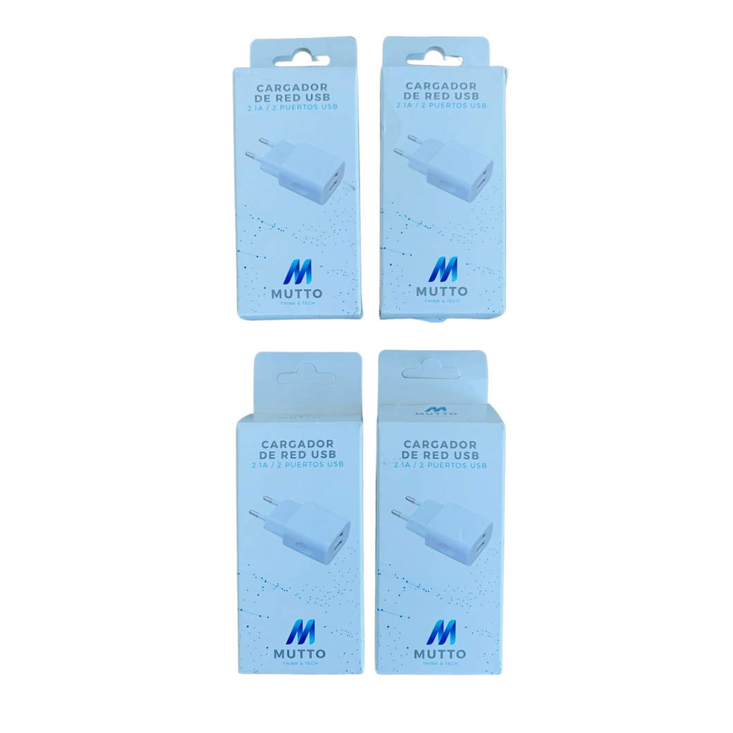 MUTTO USB Stecker, USB Ladegerät 5V 2A/10 W, USB doppelstecker, 2 Ports mit intelligent Technologie - USB Netzteil Kompatibel mit Allen Arten von Gadgets und Handys, weiße Farbe