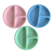 Lade das Bild in den Galerie-Viewer, Silikon Baby Teller mit Saugnapf und Deckeln, Geteilte Babyteller, NesriToy, 3 Stück

